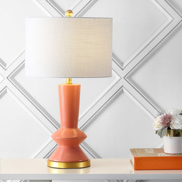 Ziggy 27" Ceramic/Iron Contemporary Glam LED Table Lamp - JONATHAN Y
